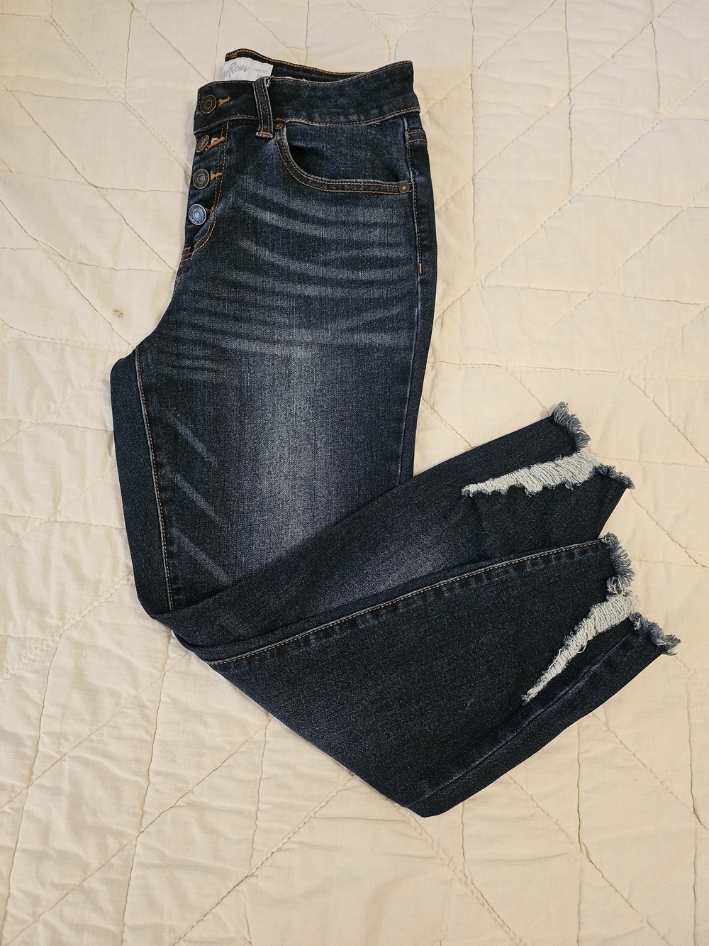 Indigo Rein Curvy Distressed Jeans - Size S -28